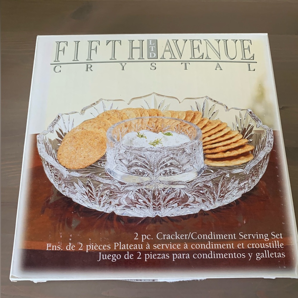 New in Box- Fifth Avenue Crystal Serving Set